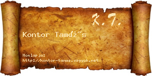 Kontor Tamás névjegykártya