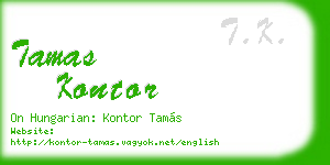 tamas kontor business card