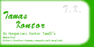 tamas kontor business card